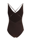 shimmering striped one-piece swimsuit