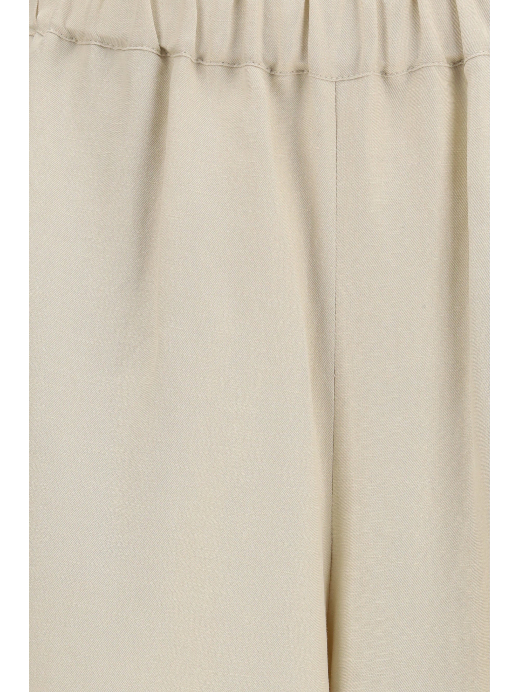 wide linen and silk pants