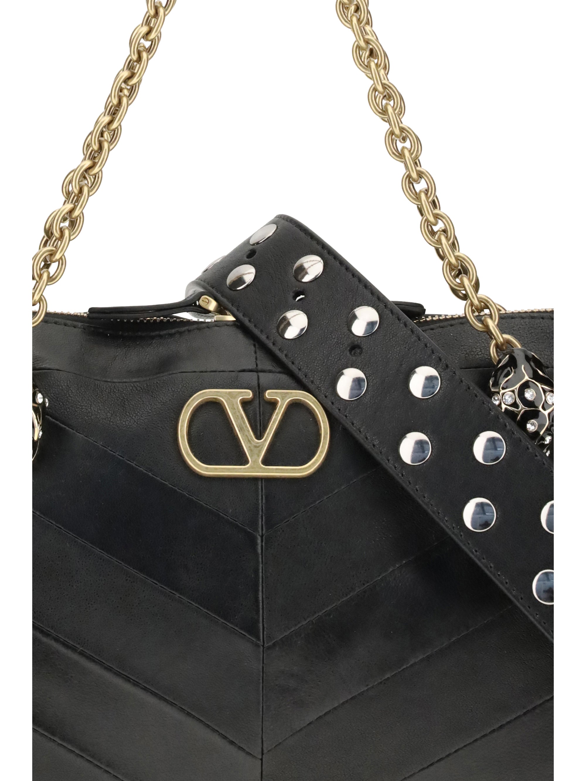 medium panthea chevron patchwork shoulder bag