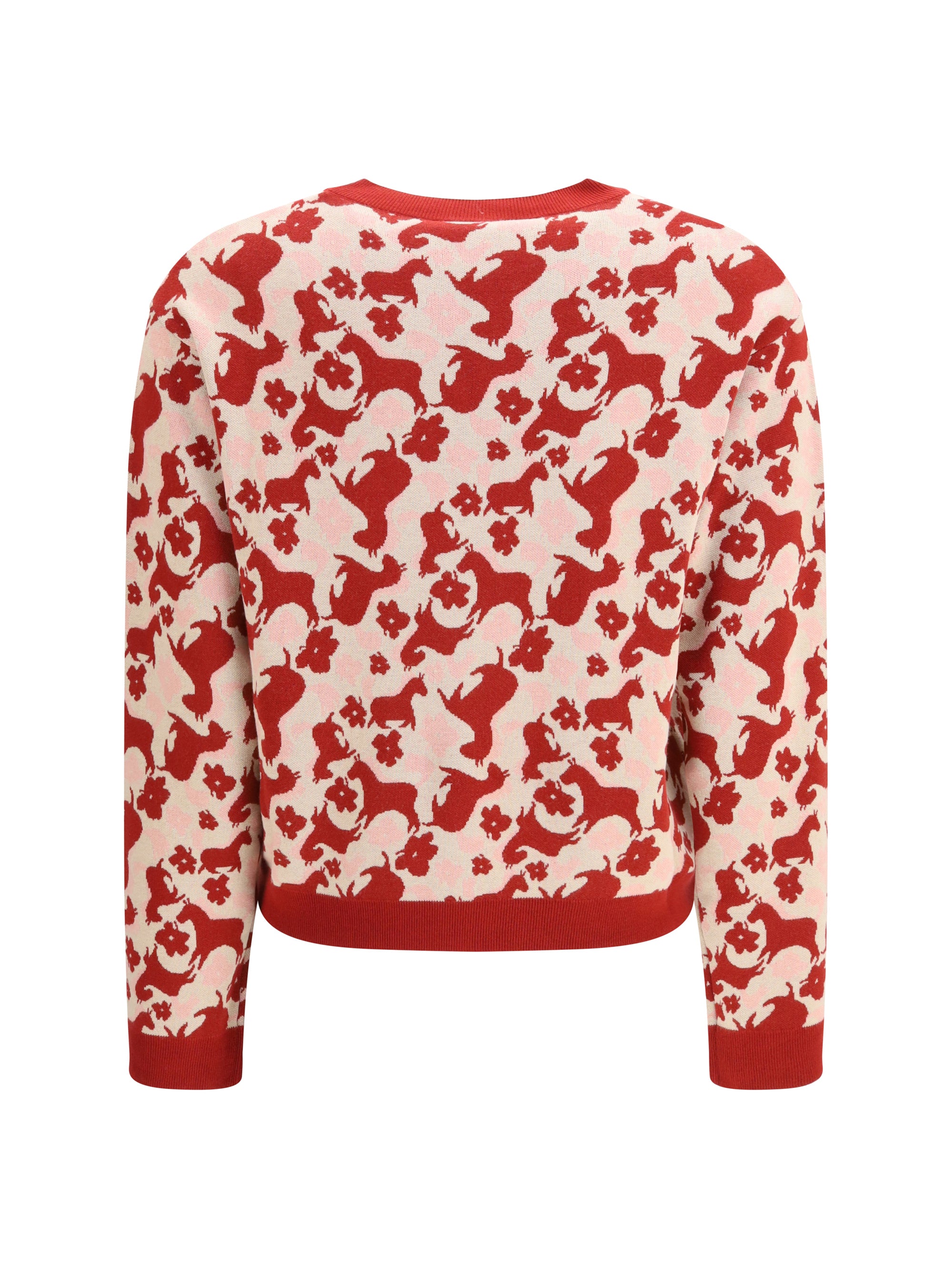 jacquard viscose crewneck sweater