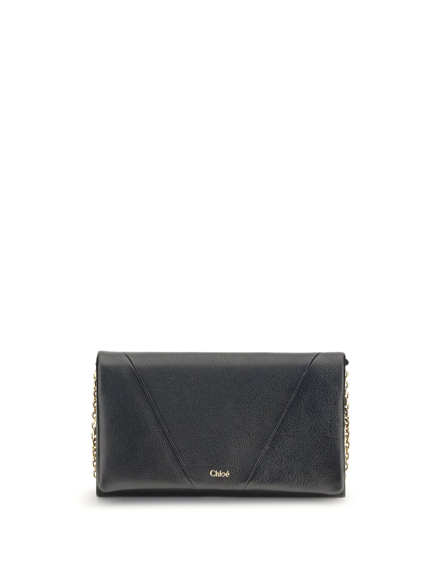 CHLOÉ OS spin wallet with flap and chain