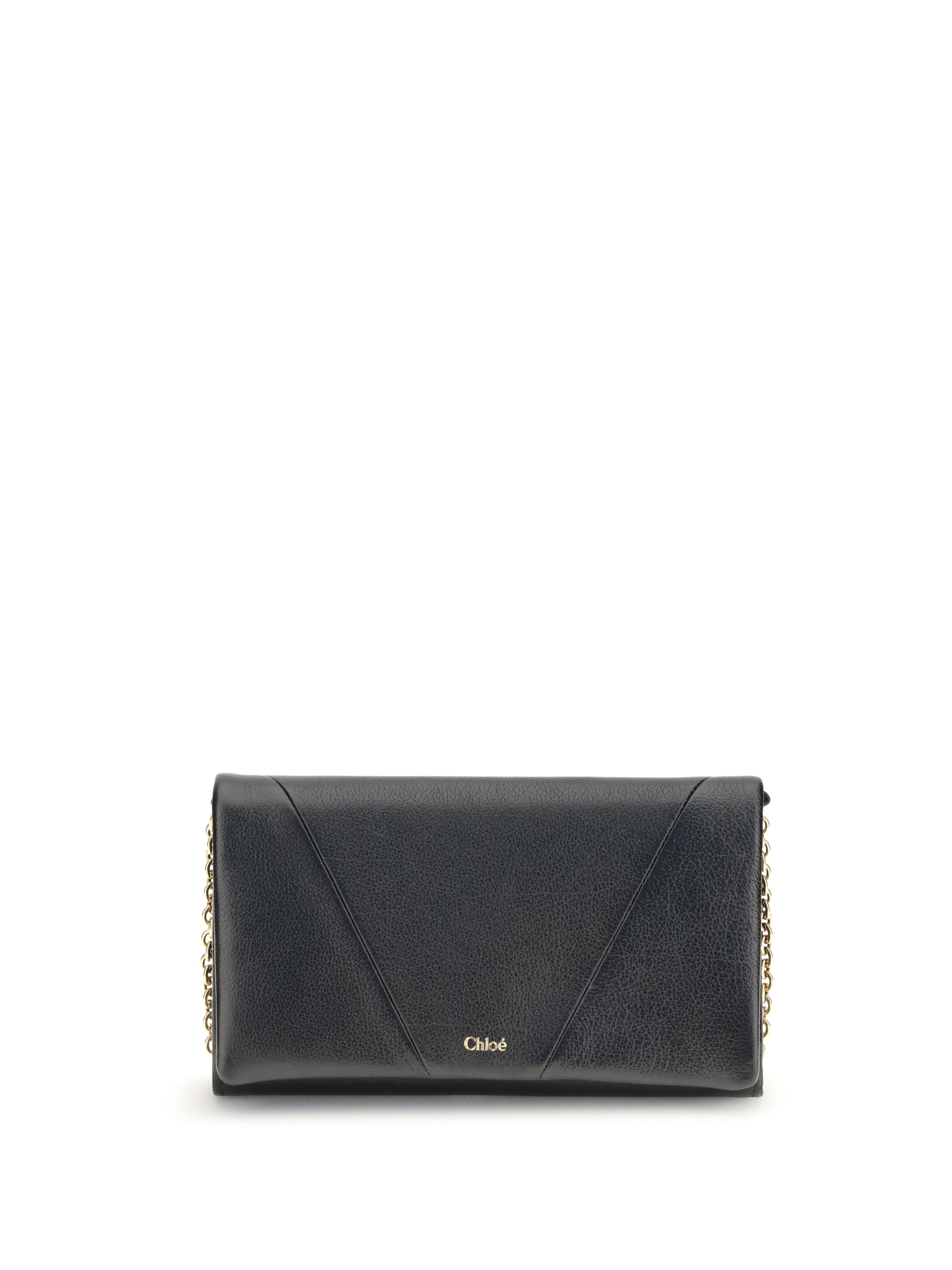 CHLOÉ OS spin wallet with flap and chain