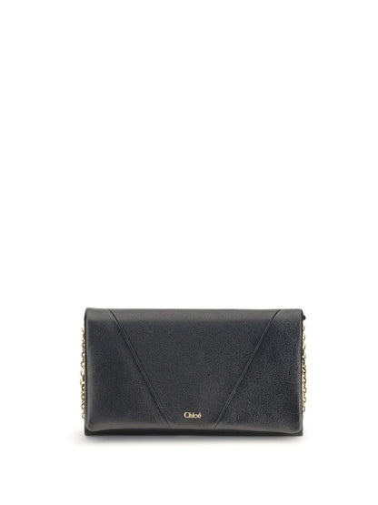 CHLOÉ OS spin wallet with flap and chain