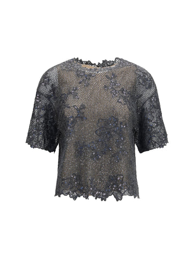 sequined crewneck top