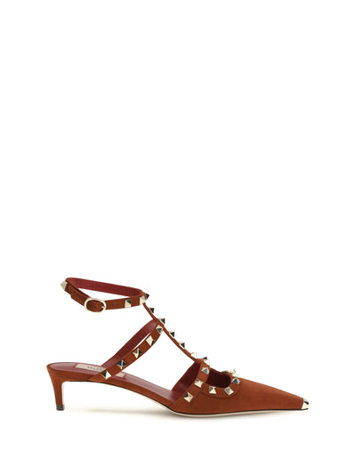 rockstud kid leather pumps
