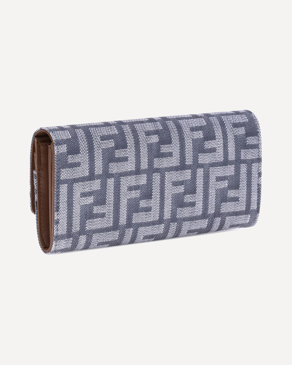 fendi ff print denim wallet