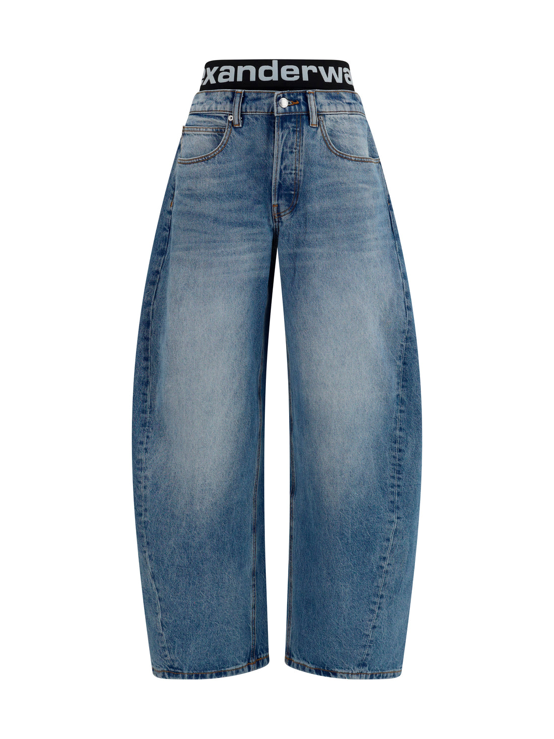 ALEXANDER WANG 24 layered belt logo-waist jeans