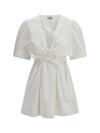 mini dress with a deep v-neckline and front tie bands