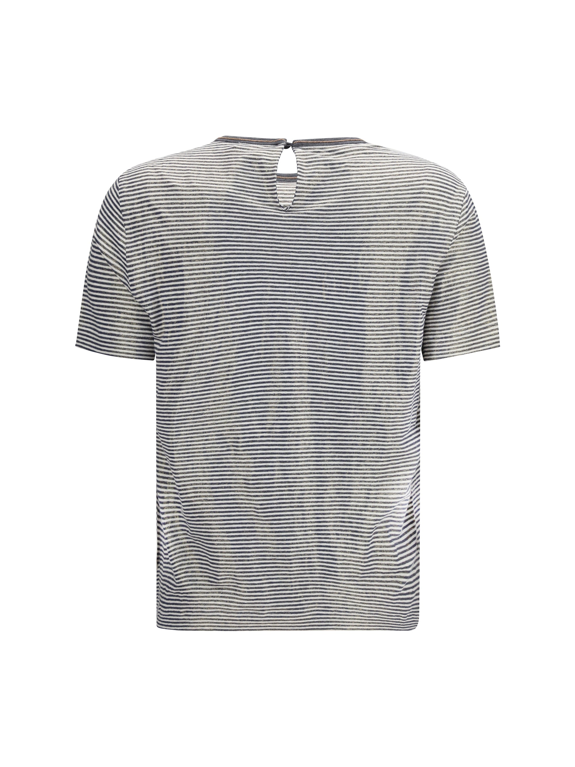 striped short-sleeve crewneck t-shirt