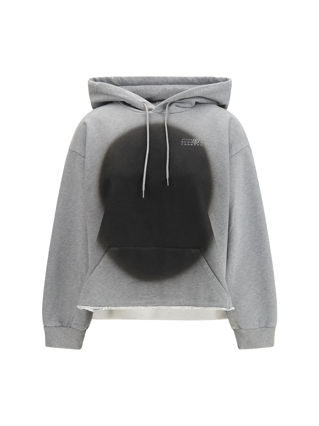 MM6 L numeric logo spray hoodie