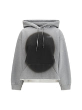 MM6 L numeric logo spray hoodie