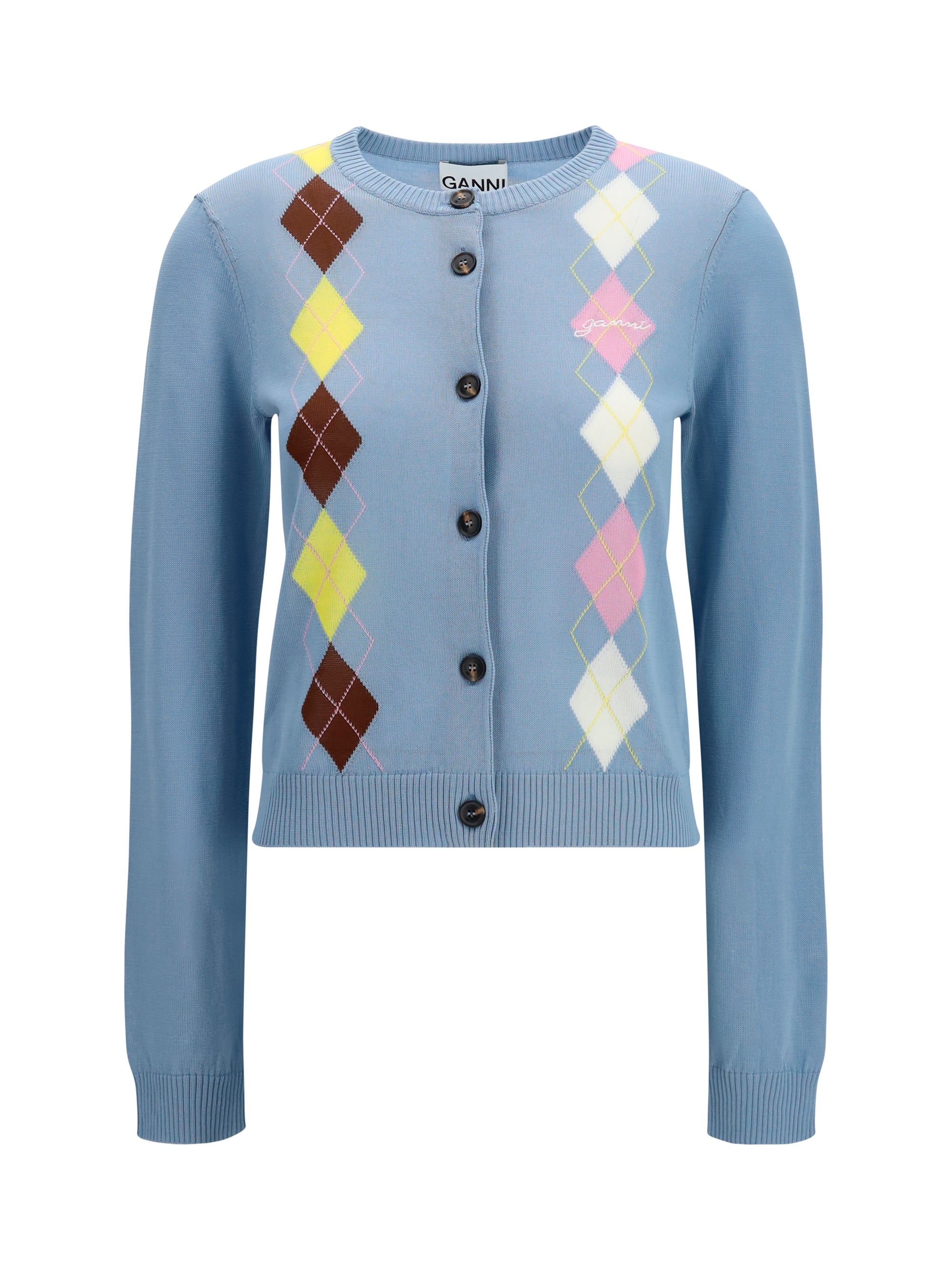 diamond-pattern cardigan