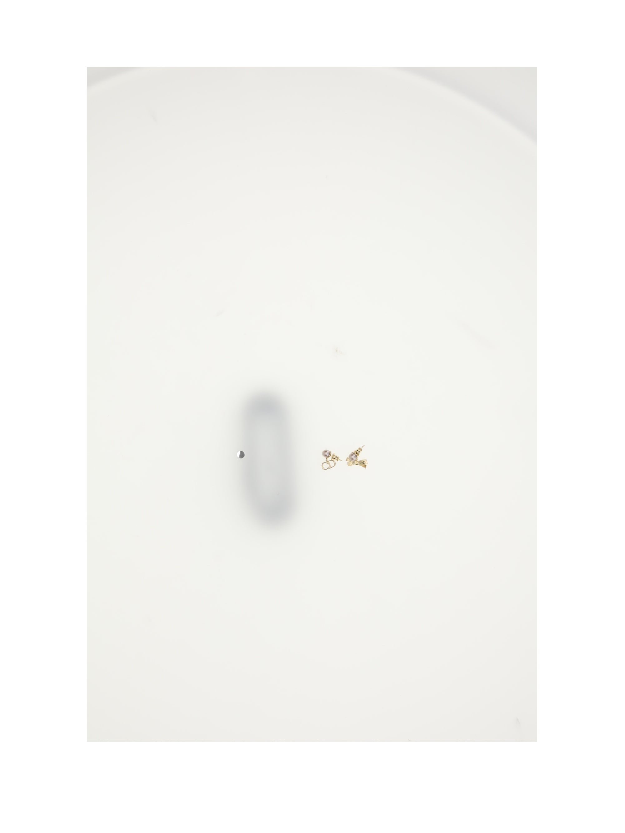 bow pearl cd earrings