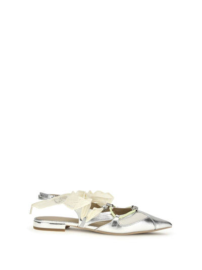metallic leather gianira ballerinas
