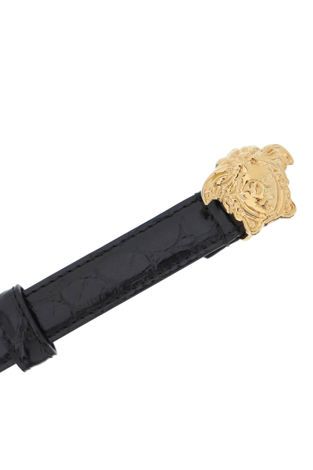 la medusa croco-embossed belt