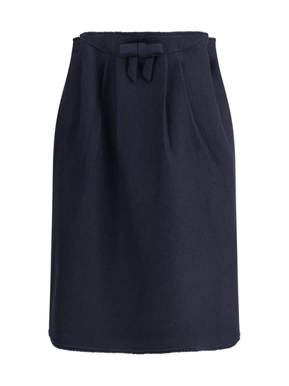 PRADA 40 chevron wool midi skirt