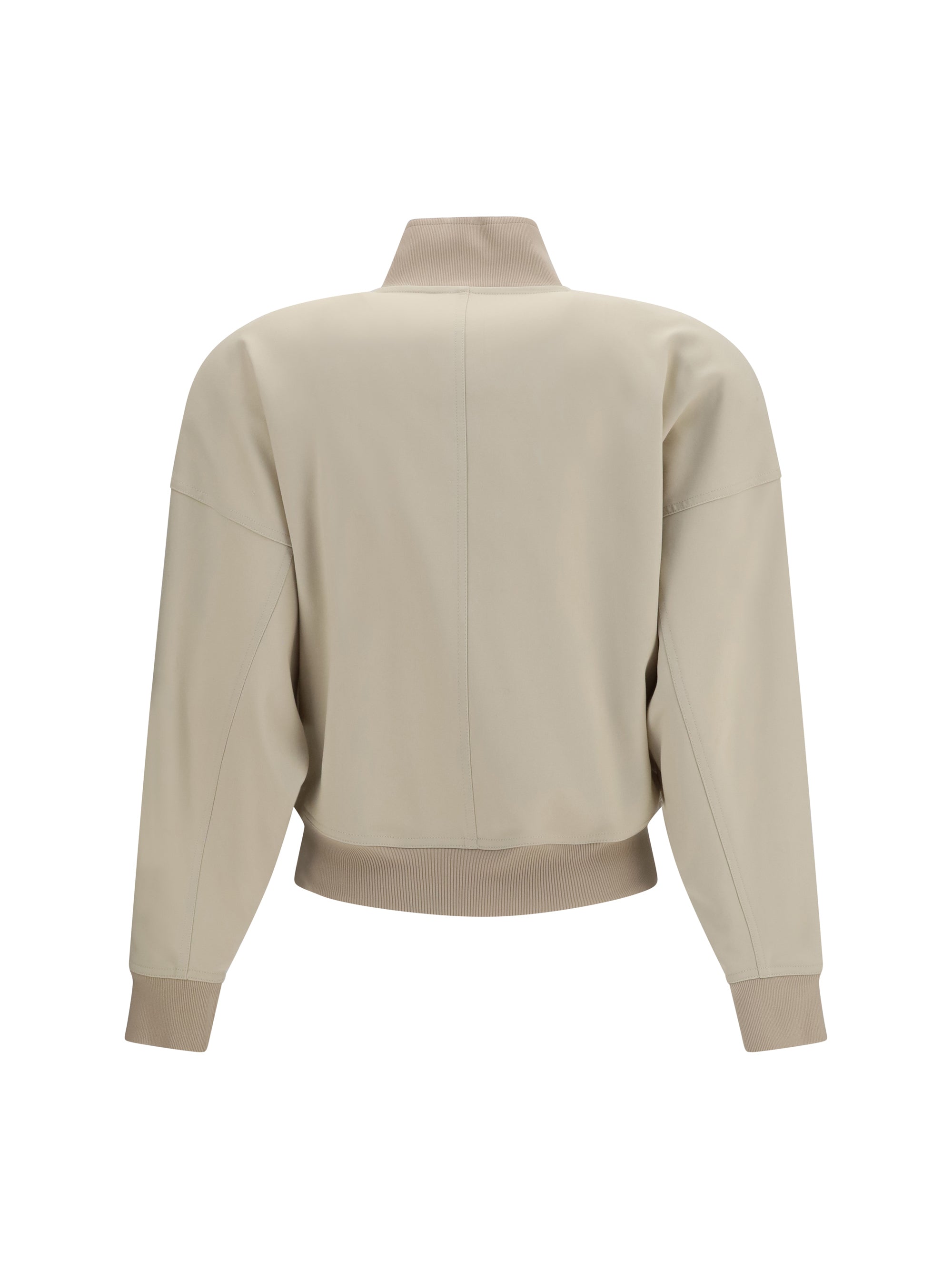 zip bomber jacket in silk poplin