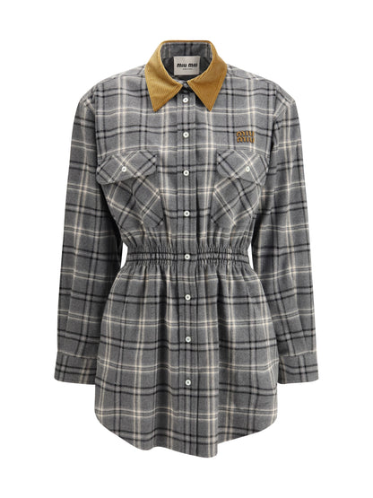 MIU MIU 40 flannel mini-dress