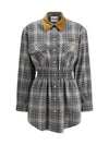 flannel mini-dress