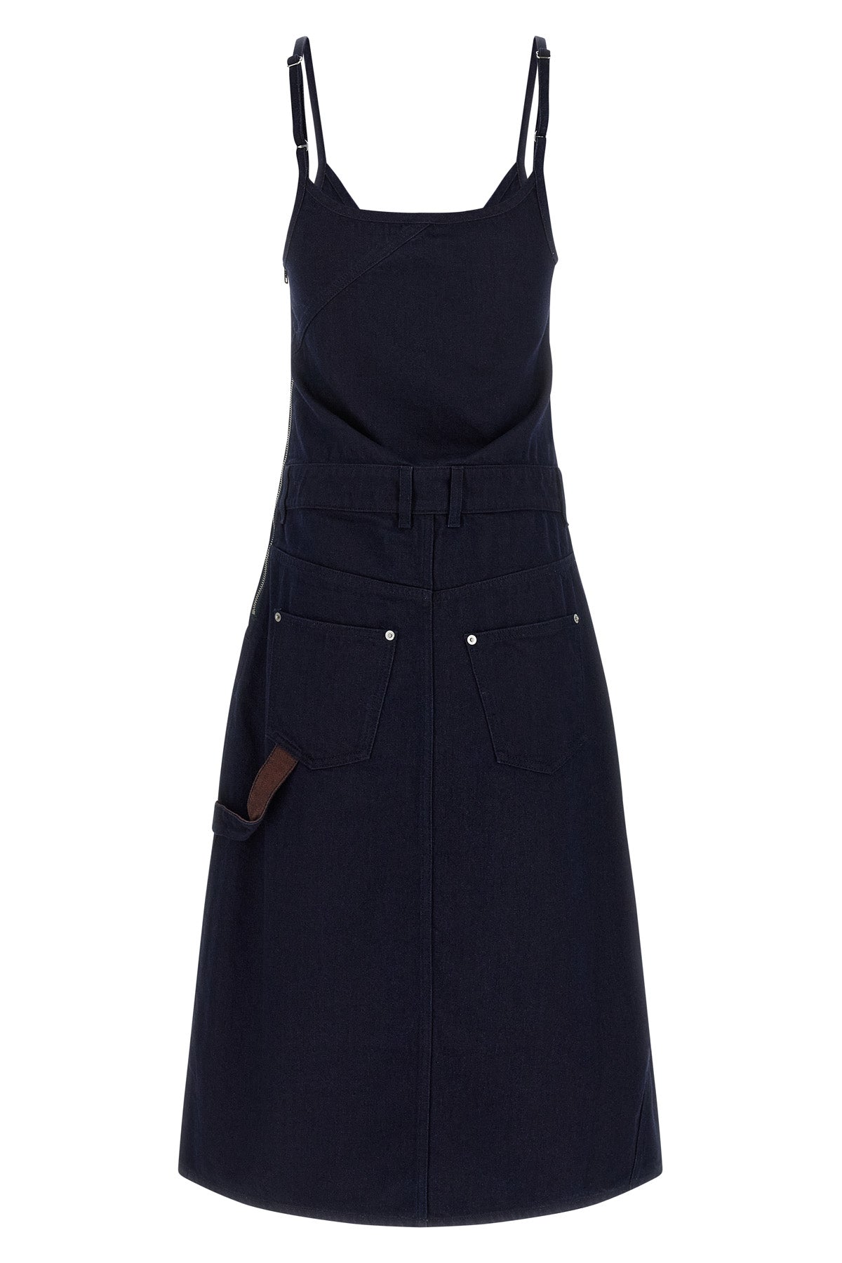 twisted workwear cotton denim dress