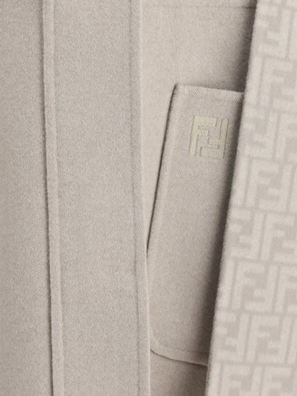 FENDI 38 wool coat with removable hood 