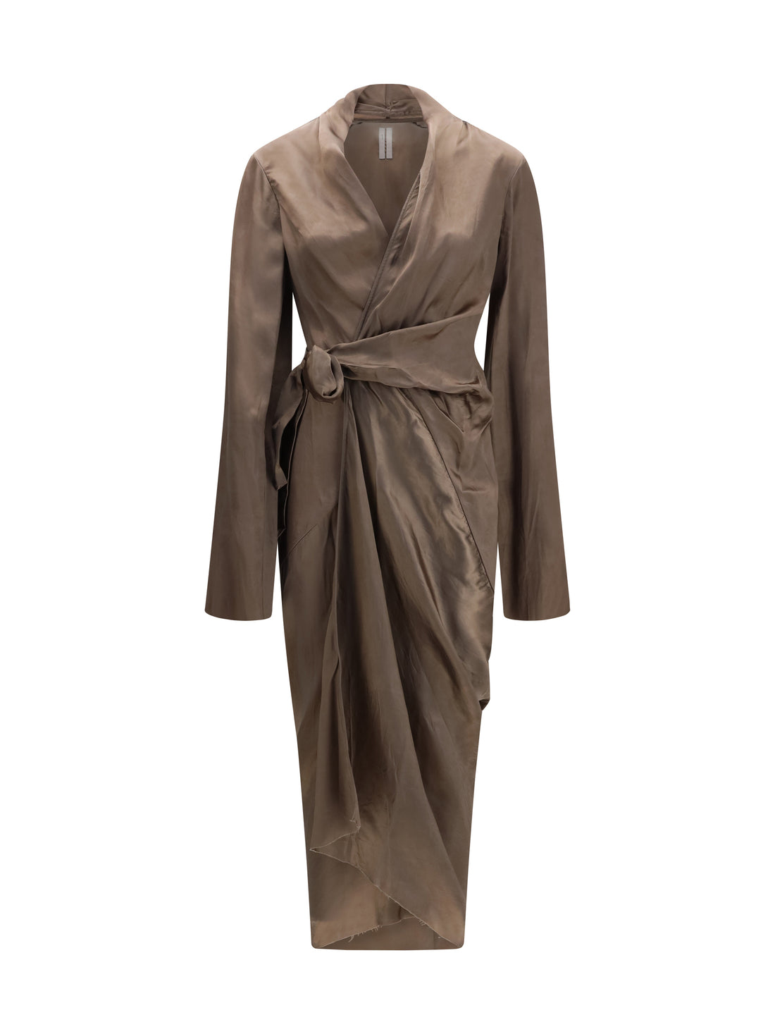 RICK OWENS 40 asymmetric wrap dress with knot fastening