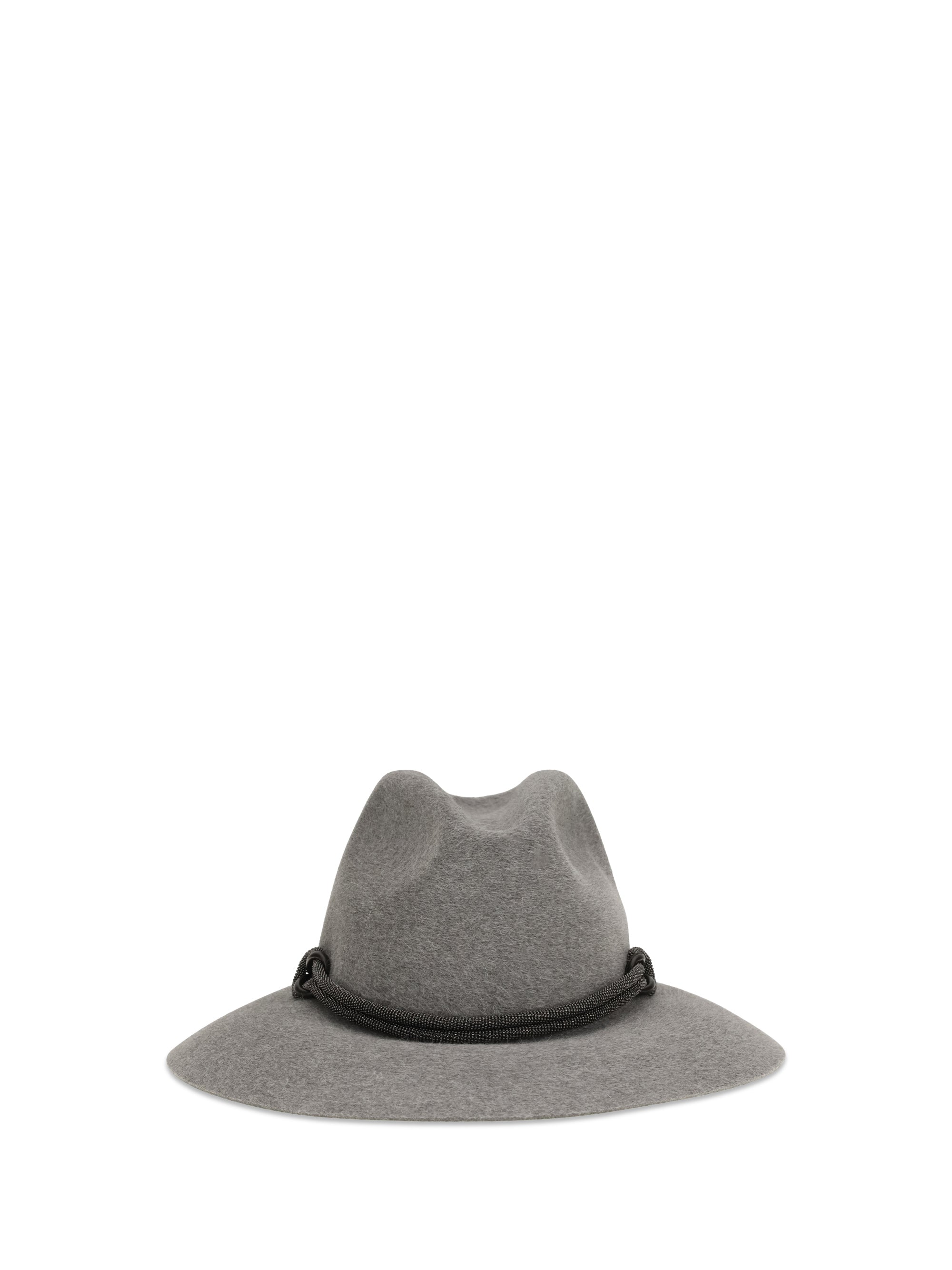 felt fedora hat with leather band