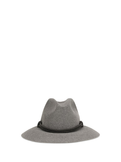 felt fedora hat with leather band