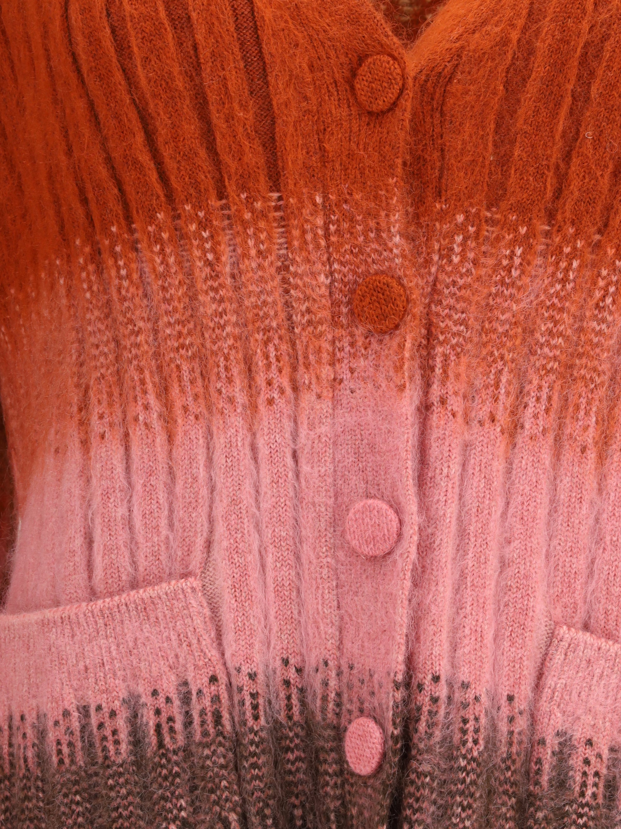 FENDI 38 mohair and wool blend cardigan 