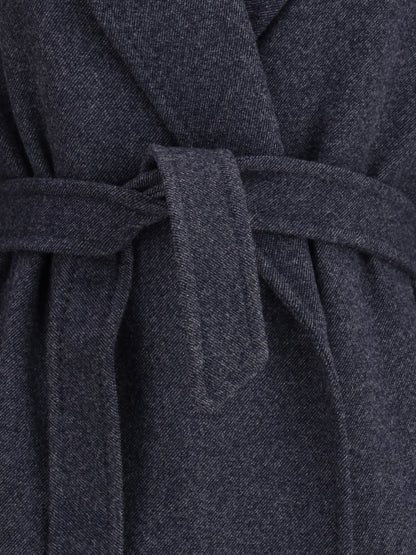 MAX MARA 40 denim-effect wool carnia coat