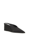 satin wedge mules