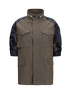 nylon and cotton jacket with three-quarter sleeves