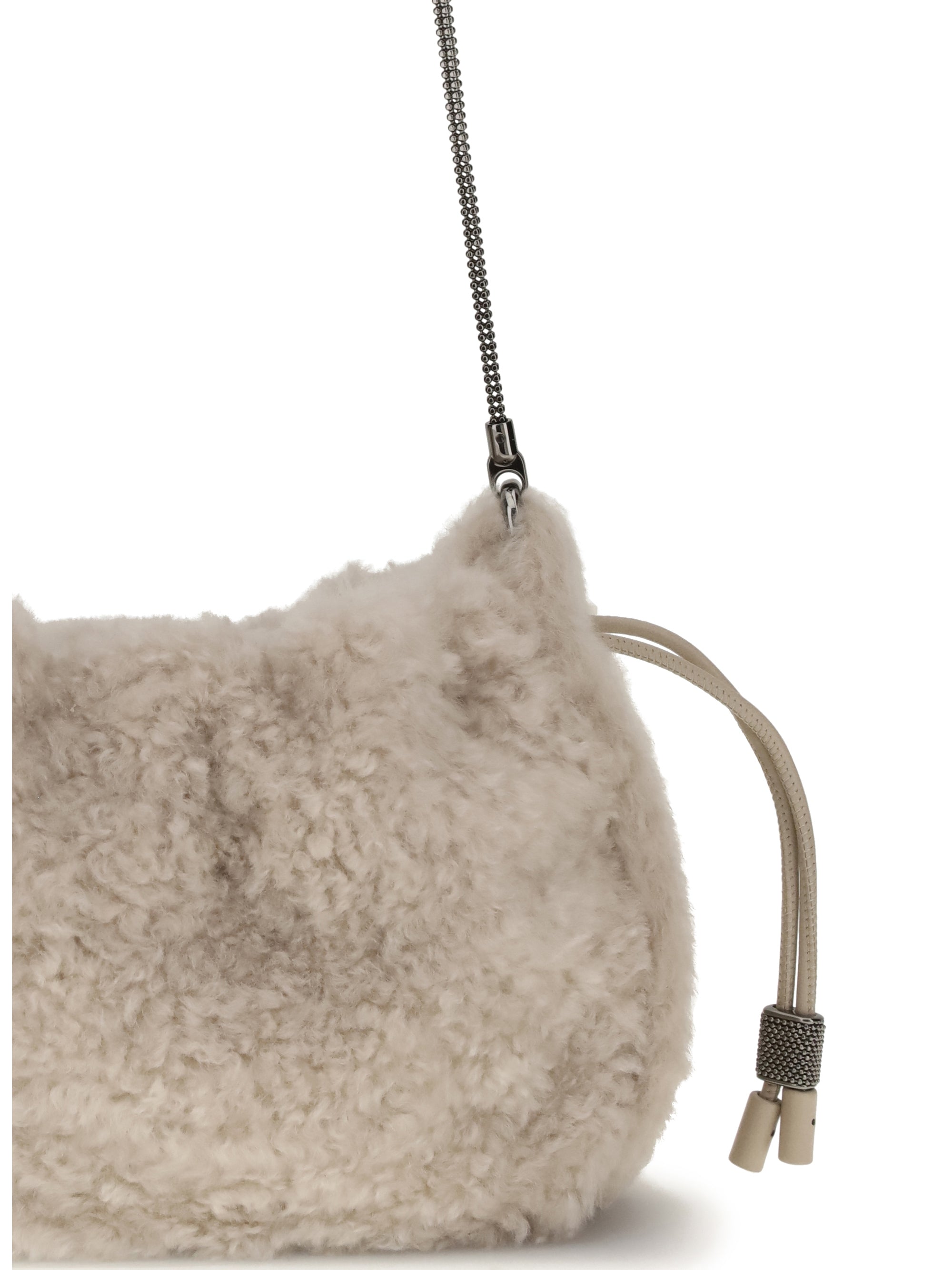 mellow mini shearling shoulder bag