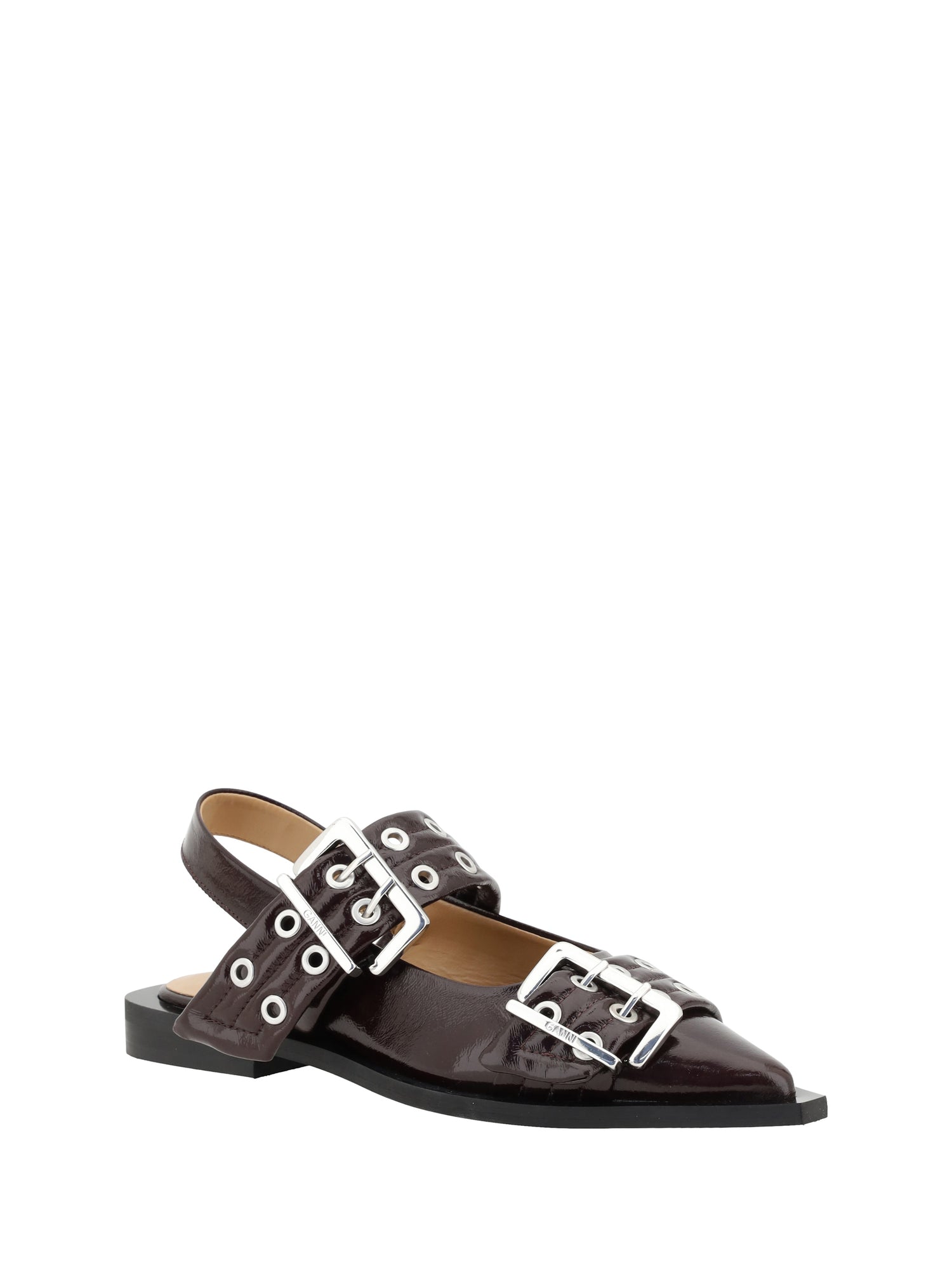 GANNI 36 buckle ballerinas