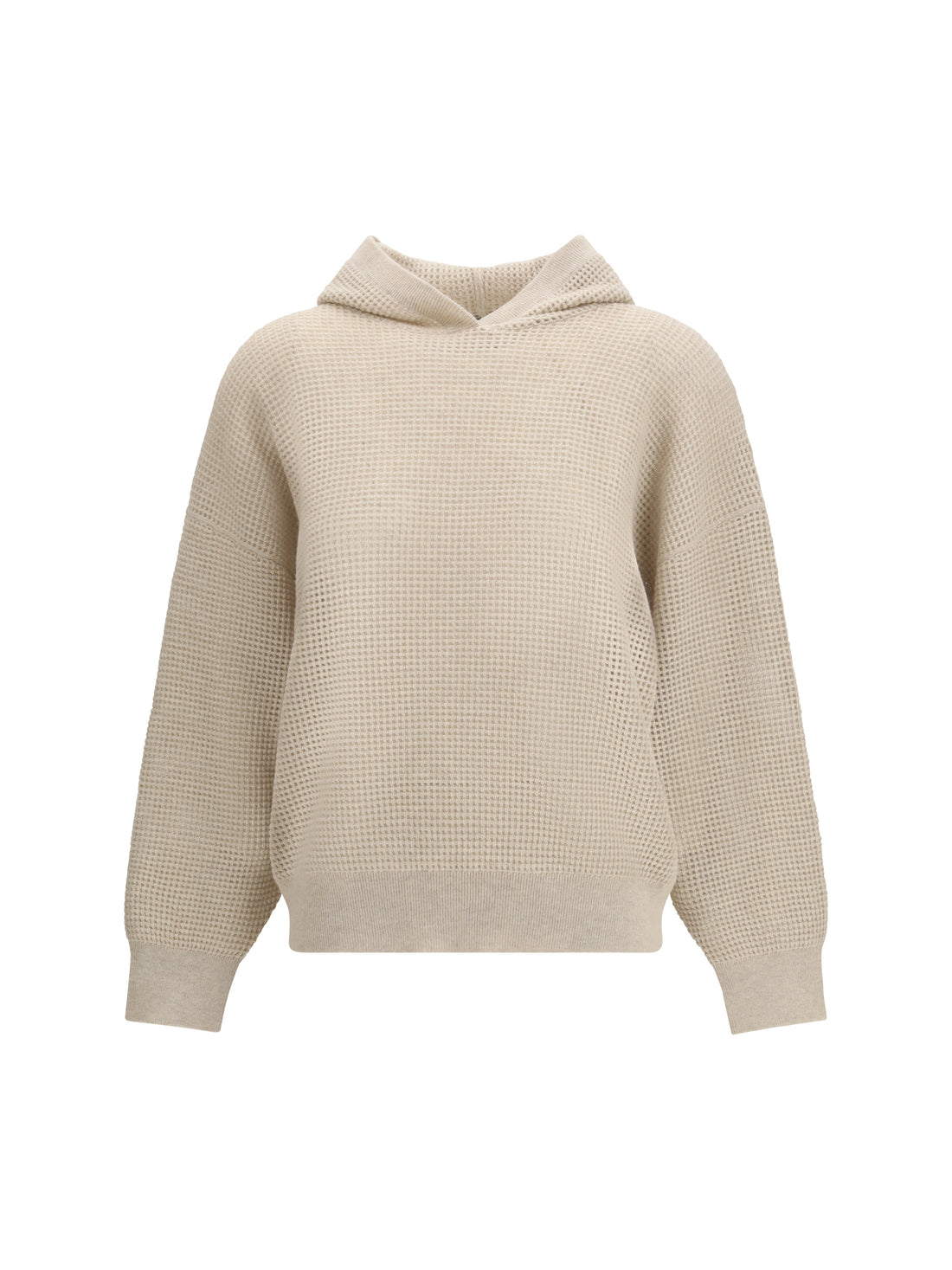 BRUNELLO CUCINELLI M sparkling net cotton hooded sweatshirt