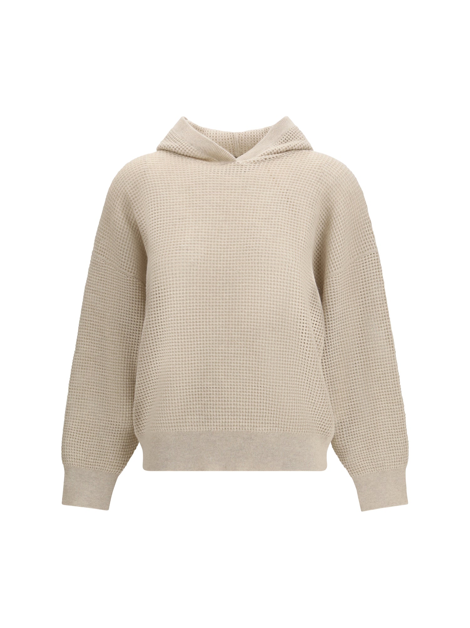 BRUNELLO CUCINELLI M sparkling net cotton hooded sweatshirt