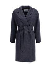 MAX MARA 40 denim-effect wool carnia coat