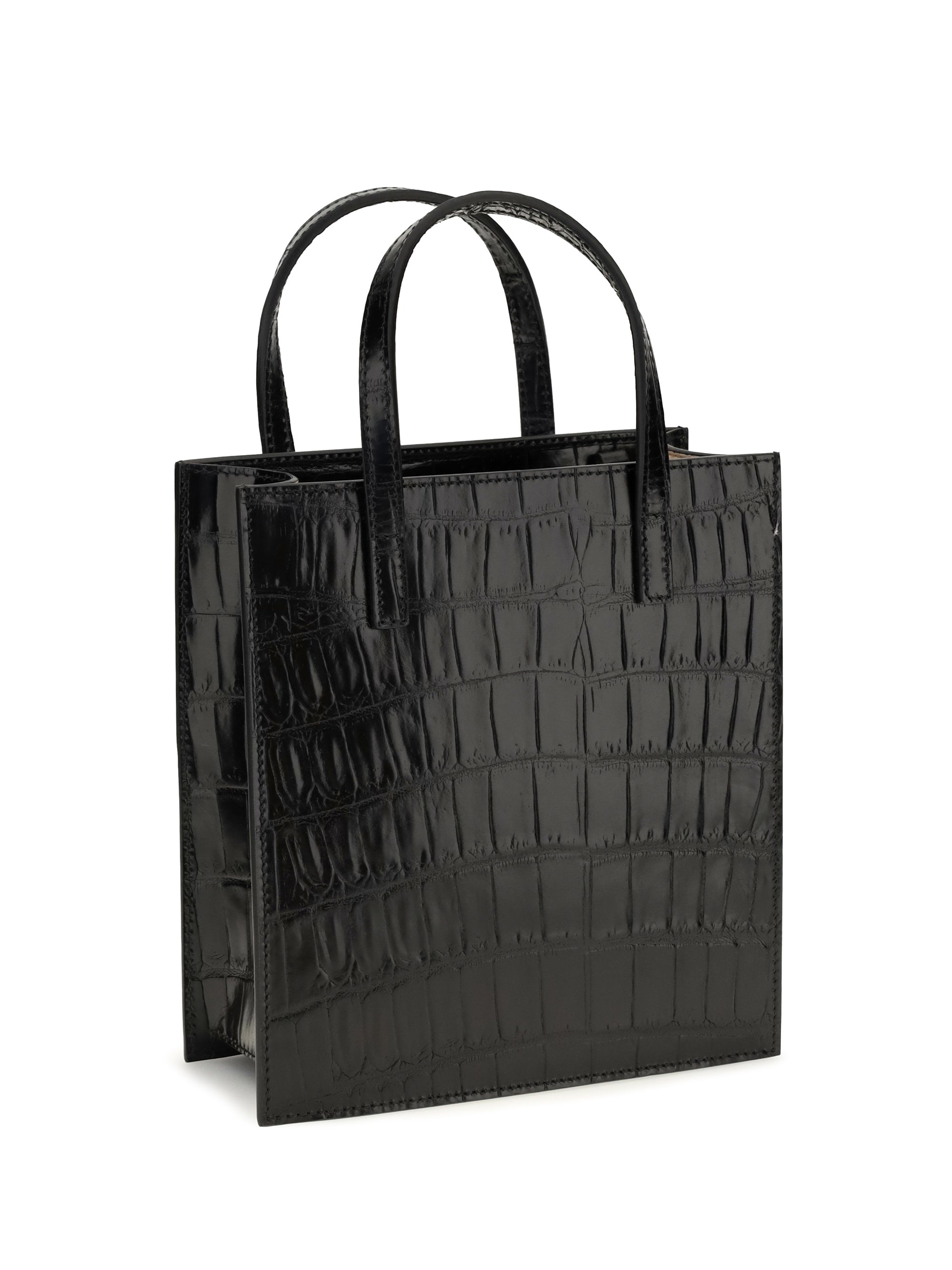 pocket leather handbag