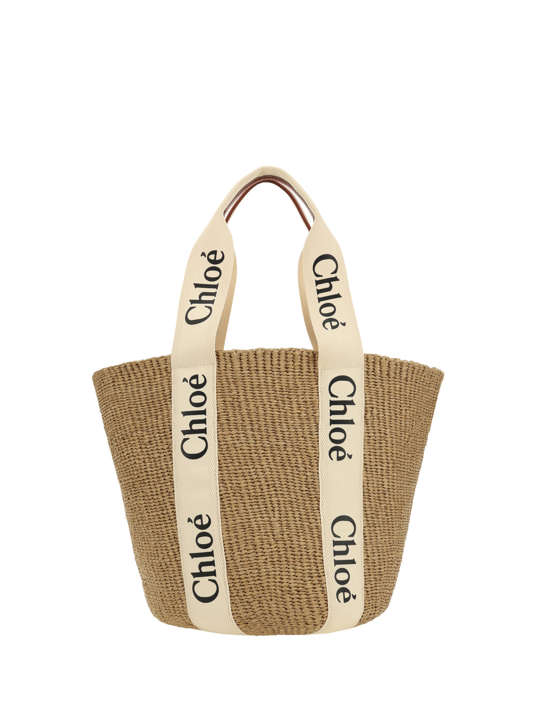 CHLOÉ OS woody raffia tote bag