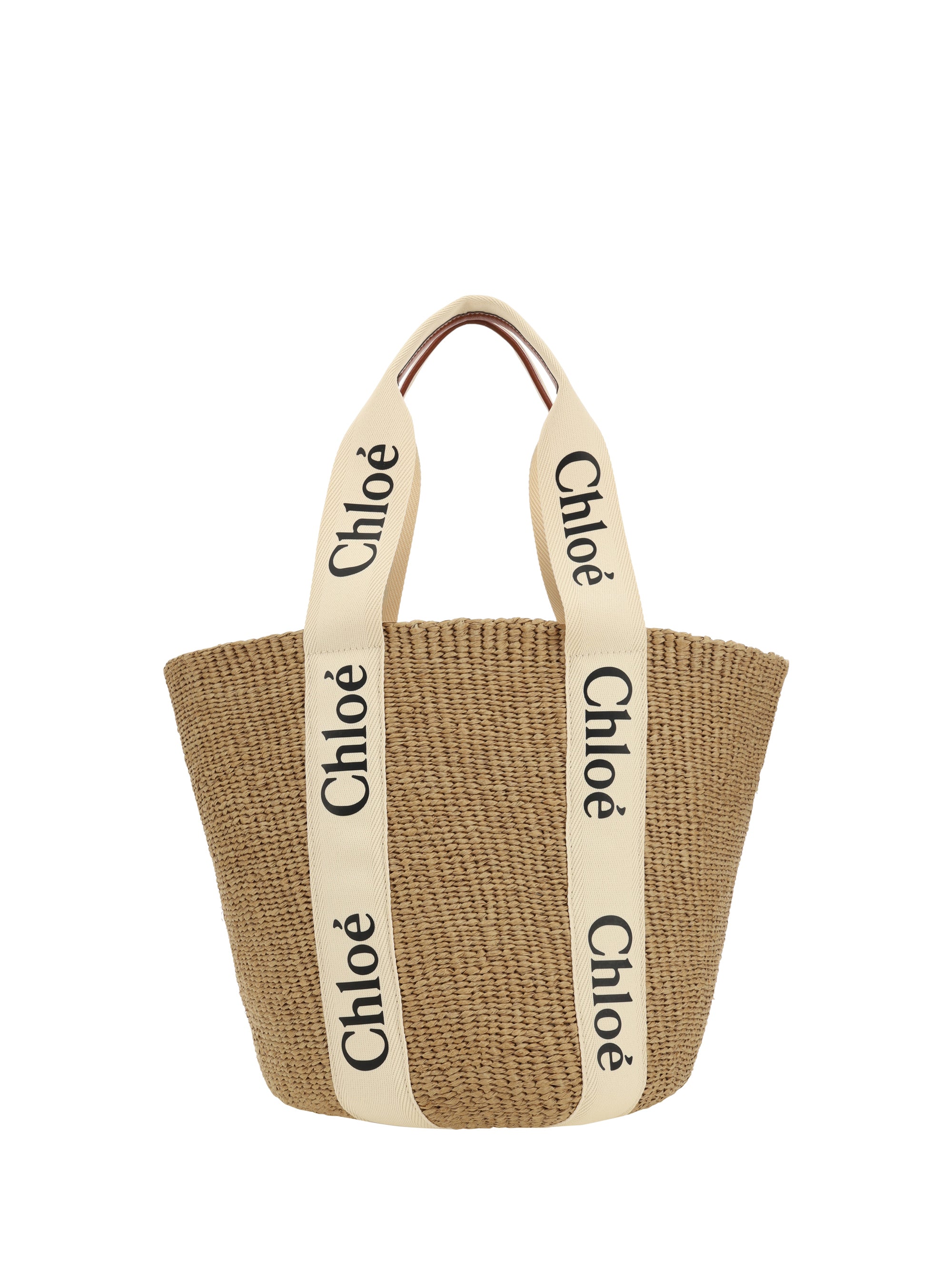woody raffia tote bag
