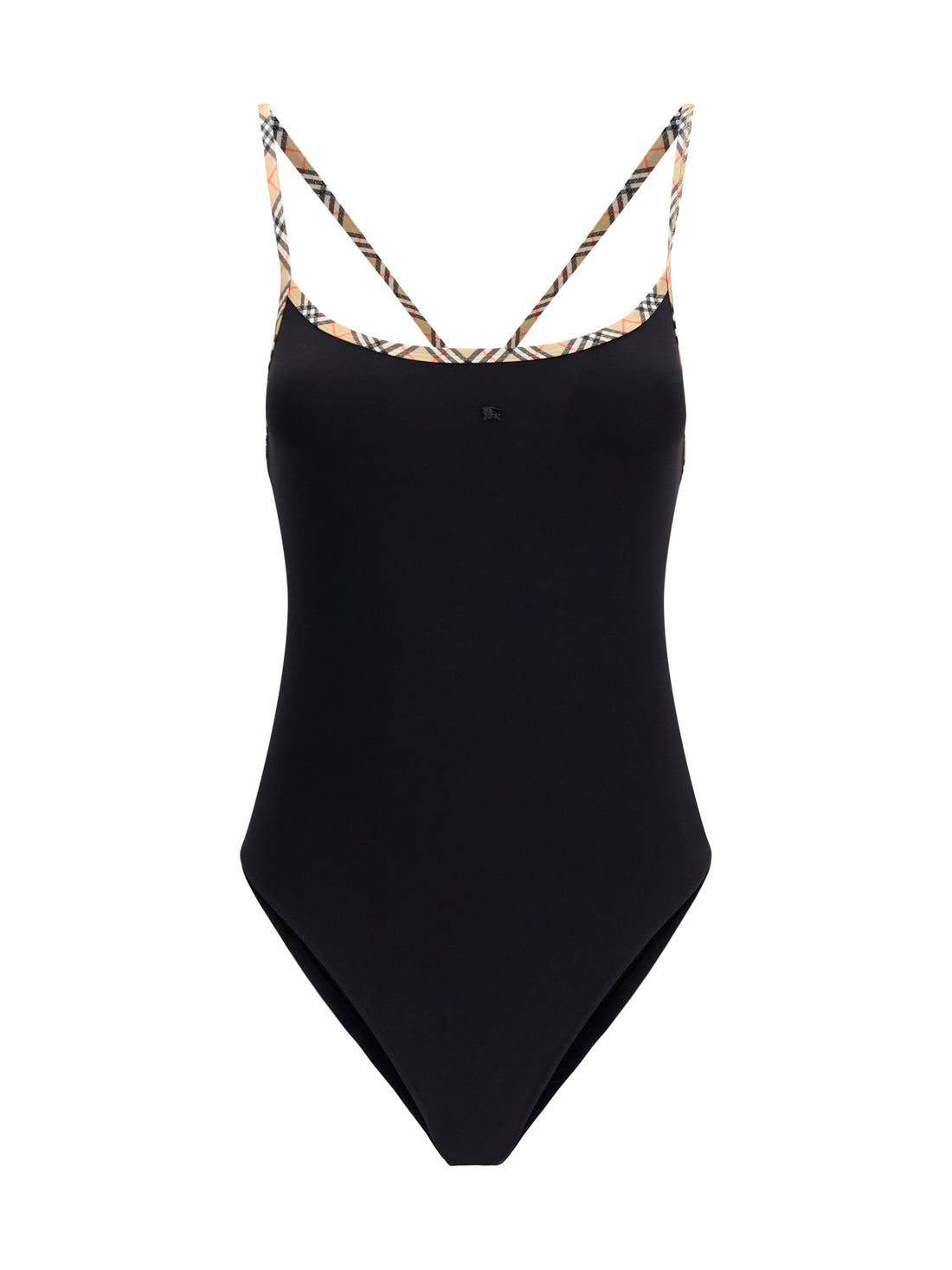 BURBERRY L check trim swimsuit
