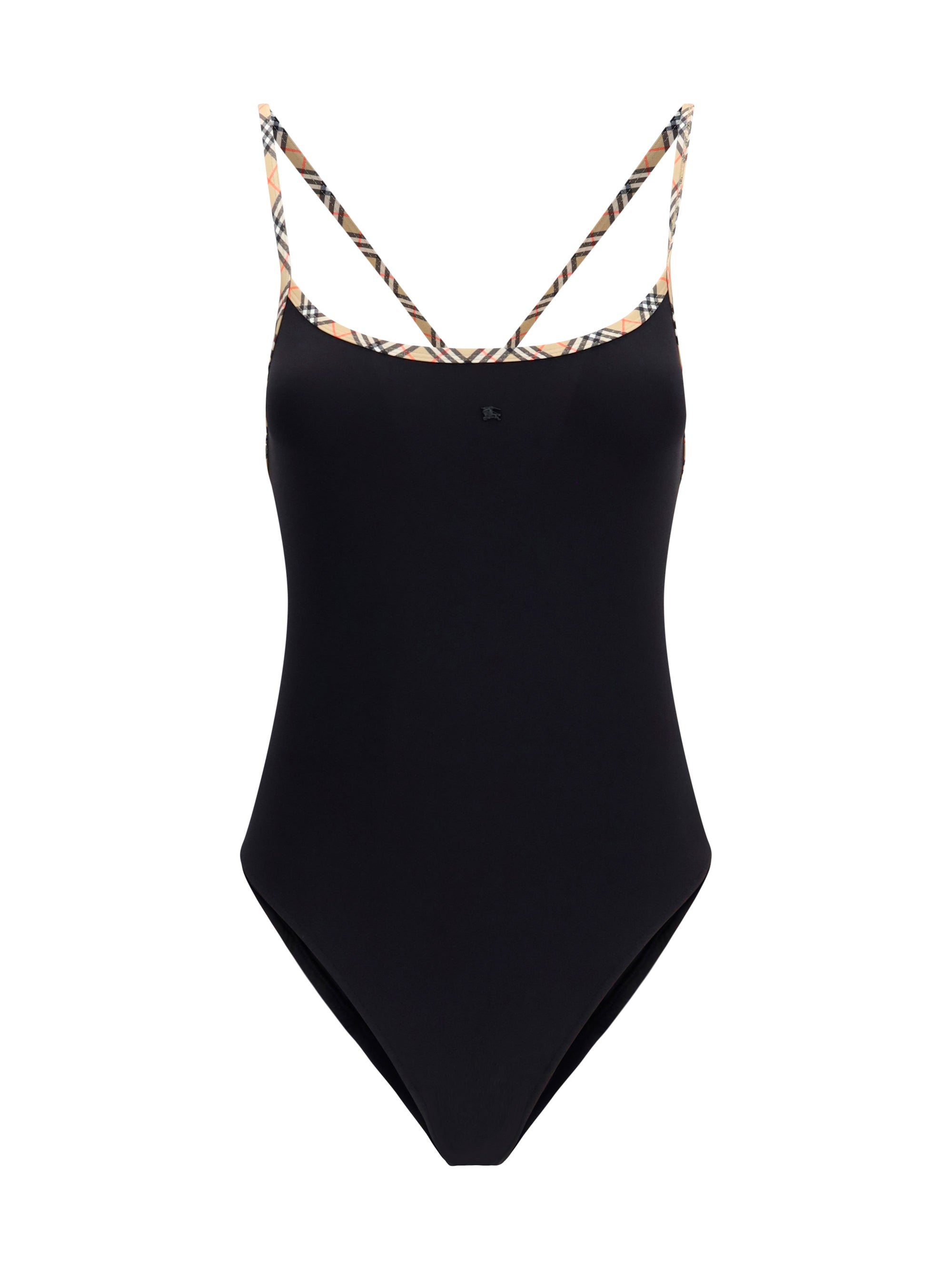 check trim swimsuit