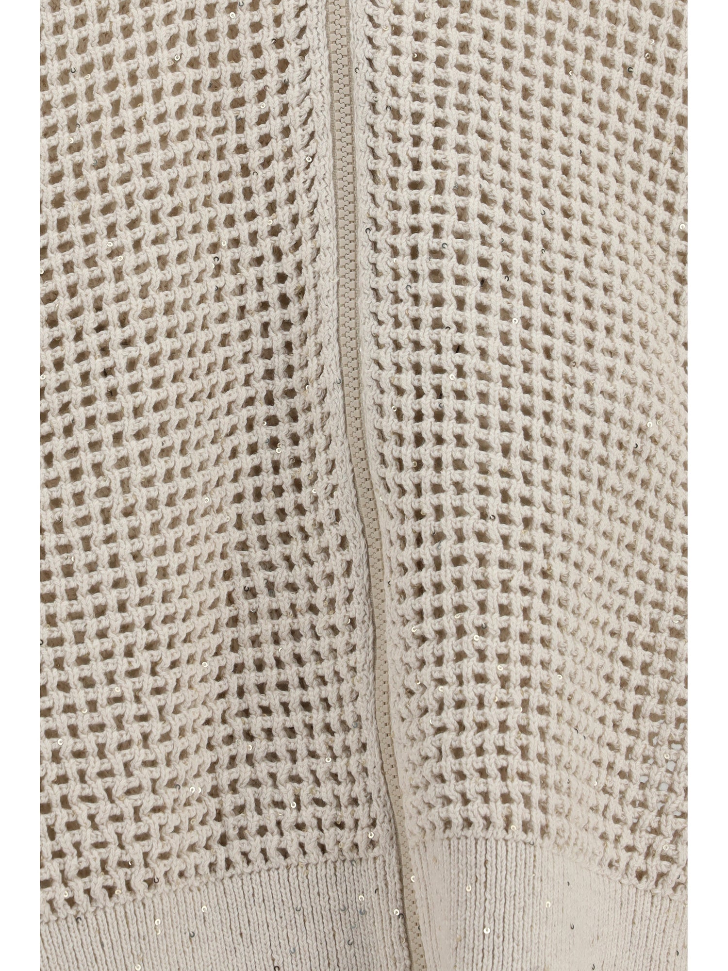 BRUNELLO CUCINELLI S cotton mesh cardigan with dazzling details