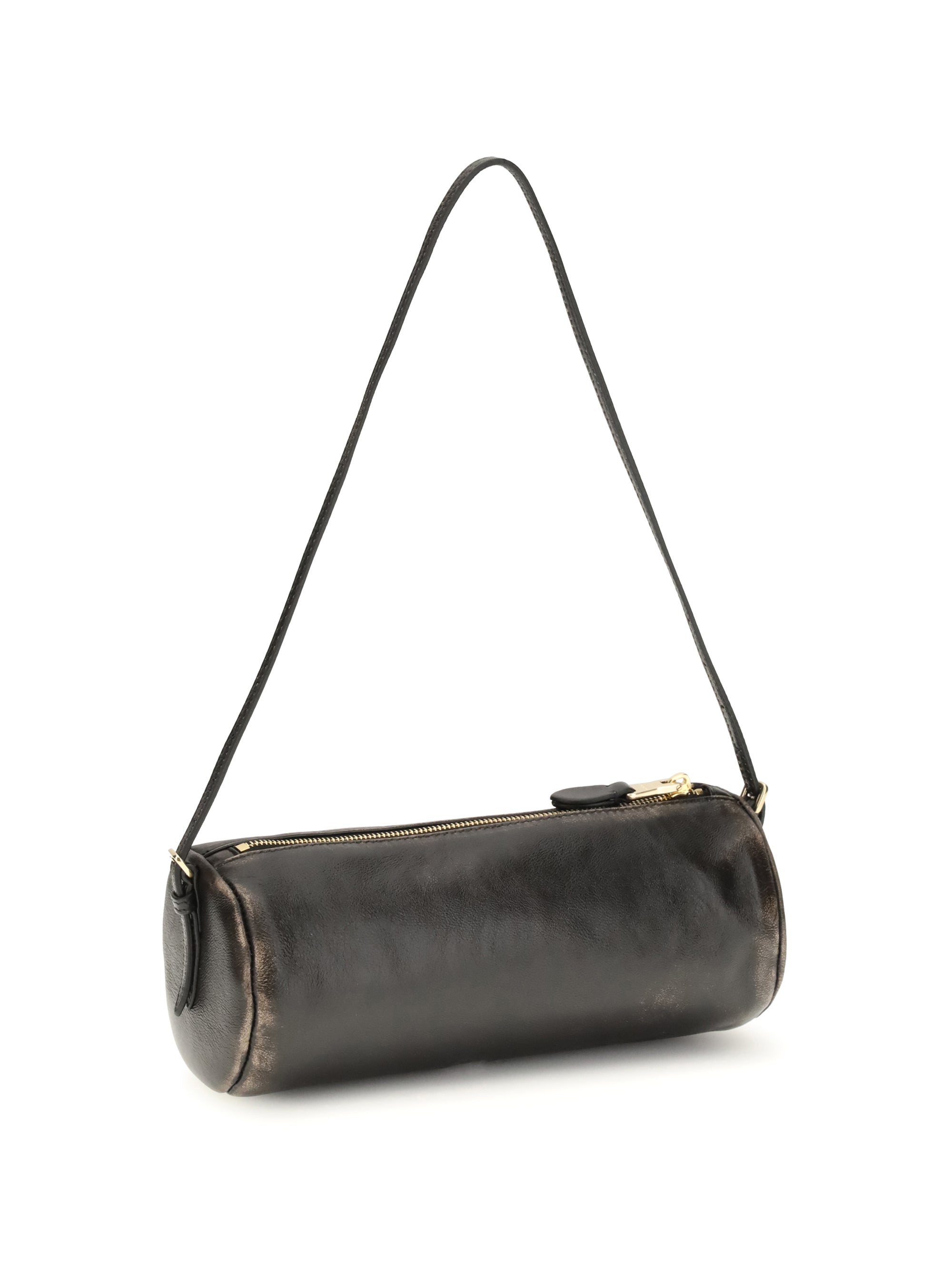 pouch crafted in aged-effect nappa leather