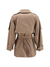 short water repellent twill trench coat
