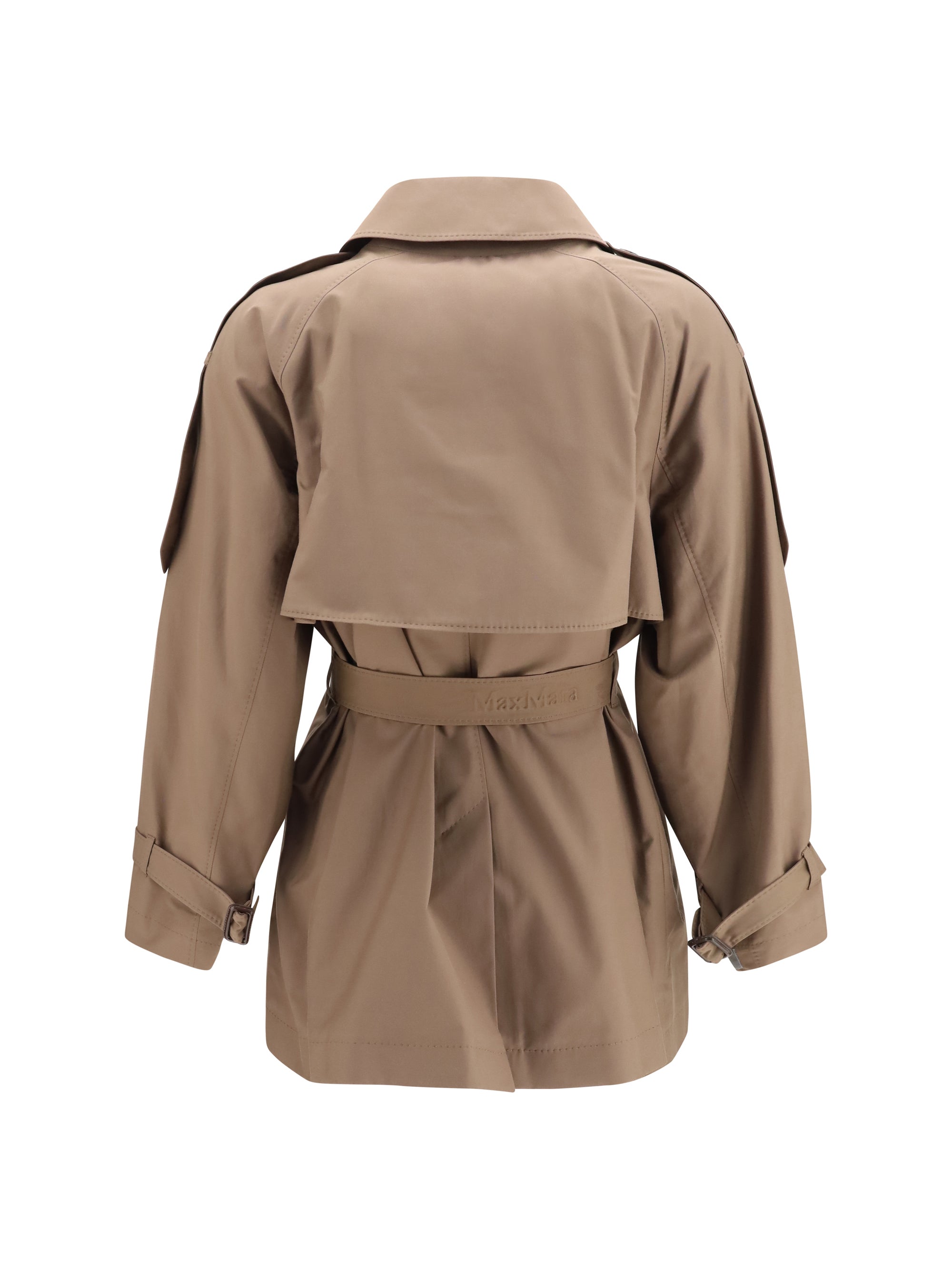 short water repellent twill trench coat