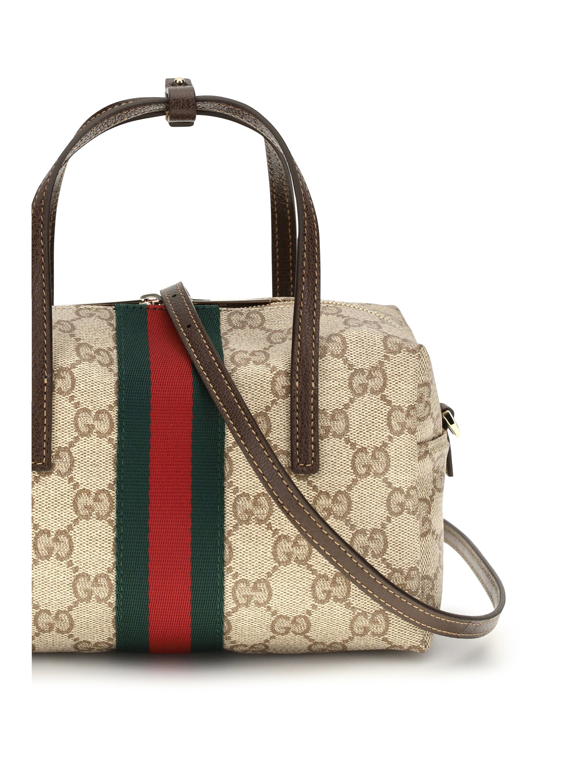 mini boston handbag with web stripe