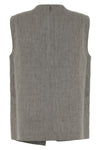 della top in linen and cotton blend mélange