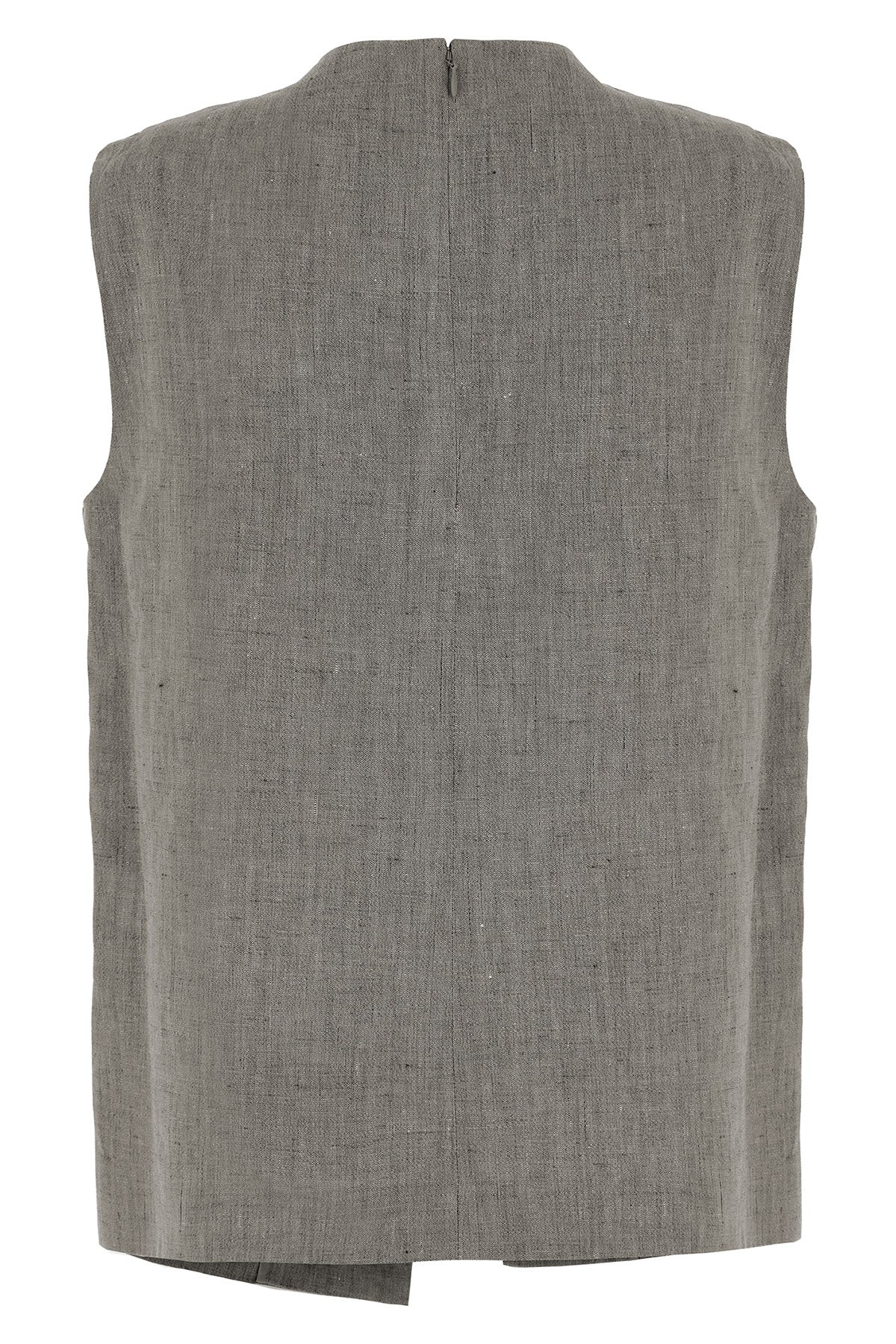 della top in linen and cotton blend mélange