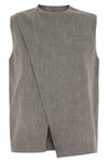della top in linen and cotton blend mélange